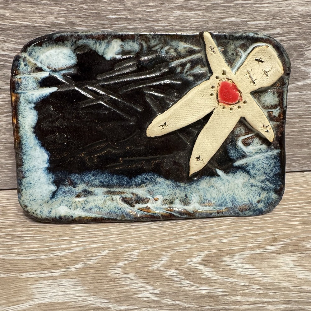 Mardi Gras Mud by Libby D studio NOLA VooDoo Doll Heart - Trinket Dish Tray